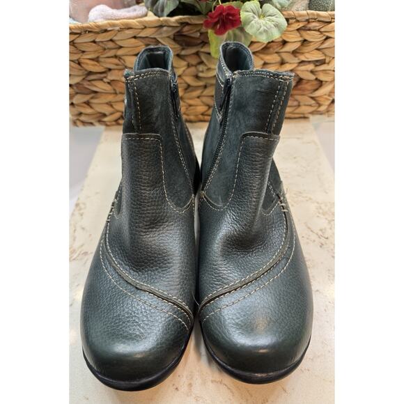 Earth Origins Dayton 10M Green Boots Suede Leather Zip Buckle Detail Preowned - Picture 6 of 15